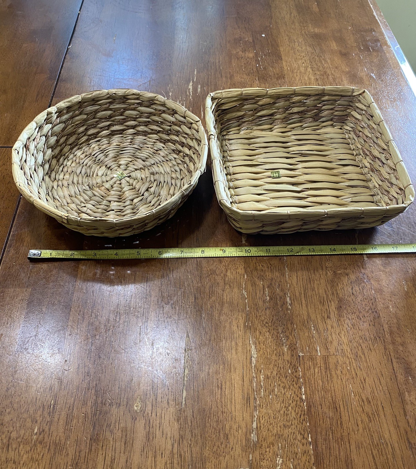 Wicker Basket Set Home Decor Small Tan Round & Square gallery