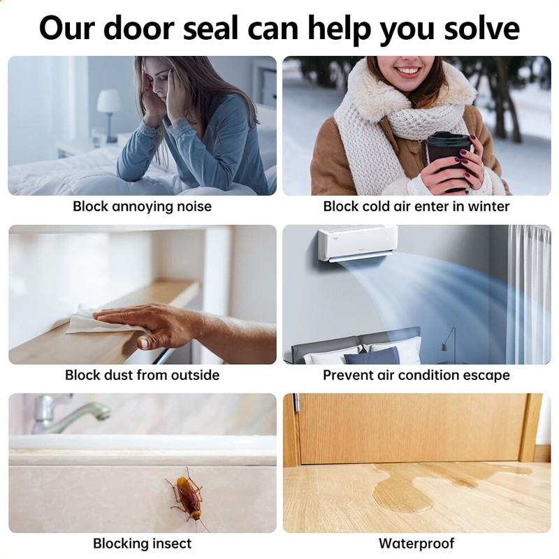 Under Door Sweep Weather Stripping Draft Stoppers-Wind Blocker Strong Adhesive gallery