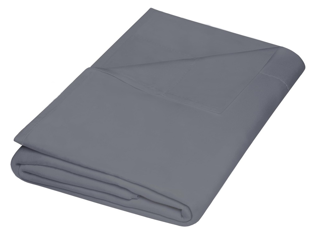 Queen Flat Sheet Only 1 Pack, Durable Dark Gray Bed Sheets Hypoallergenic Sof...