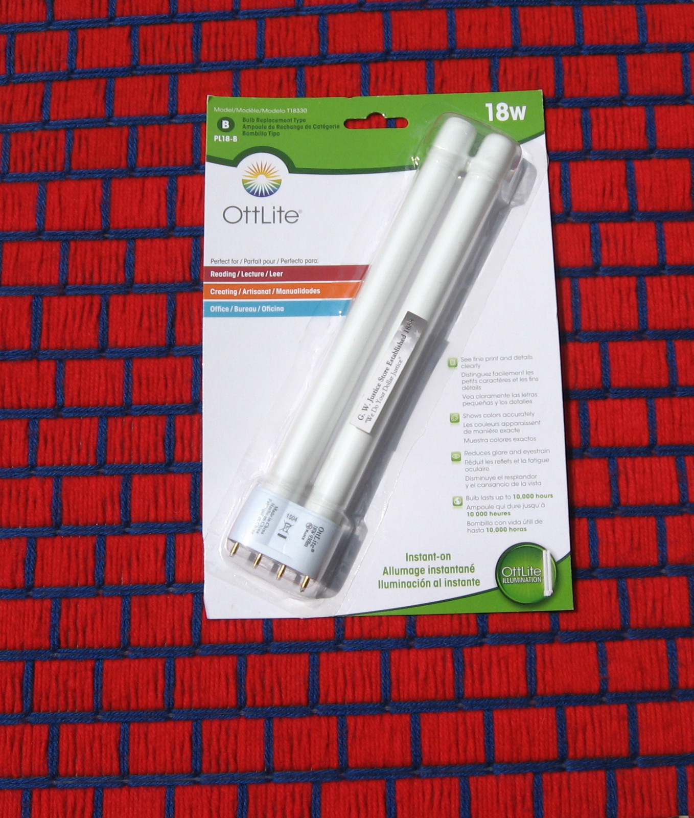 genuine OTT-LITE fluorescent 18w light bulb 930lm lamp 4 pin type B new PL18-B gallery