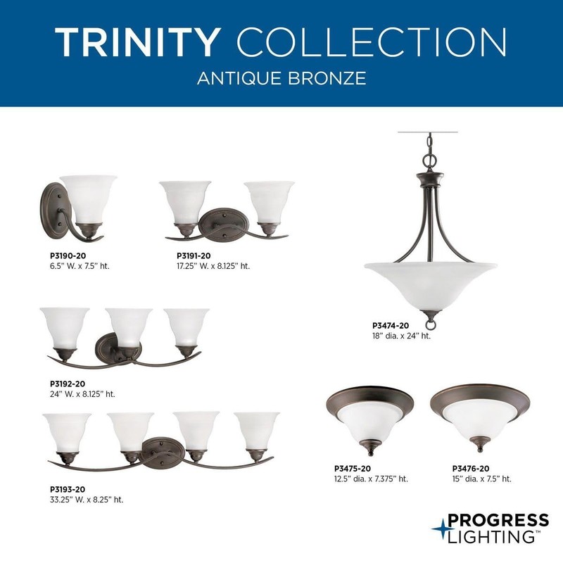 Progress Lighting 3-Light Foyer 18-Inch Diameter x 24-Inch Height, Bronze gallery