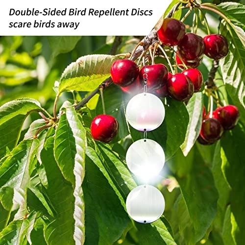 24PCS Reflective Bird Scare Discs - Double-Sided Deterrents for Garden, Patio, Y gallery