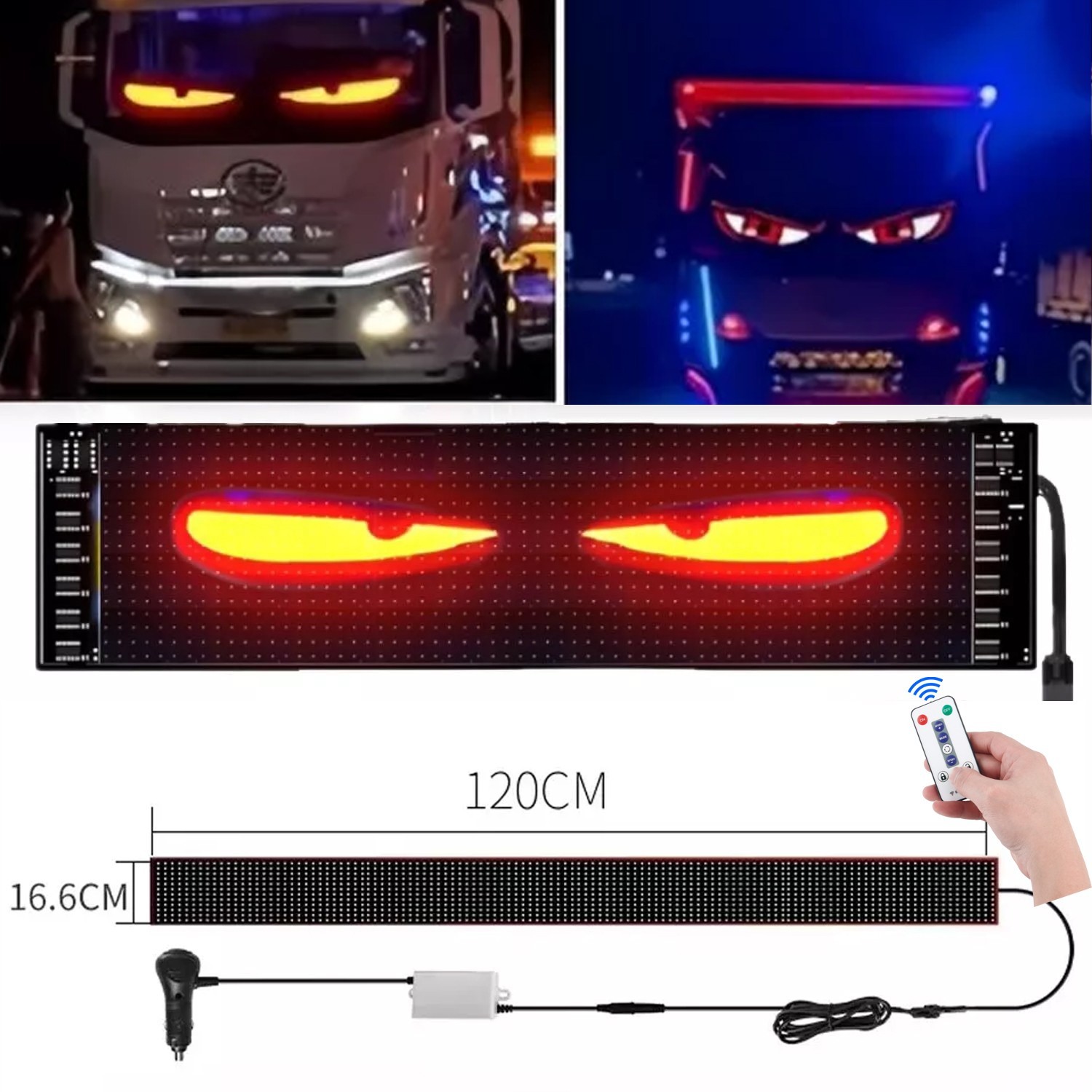 1.2M Devil LED Eyes Screen For Car Truck Windshield Flexible Dynamic Light Remot gallery