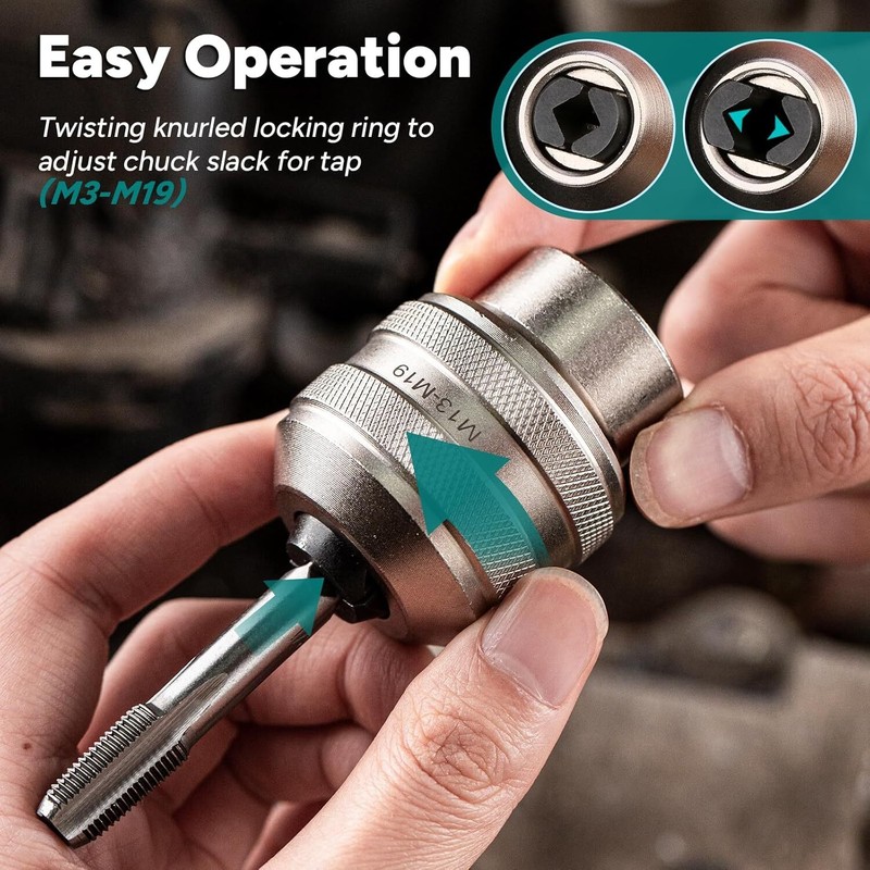 6 Pcs Adjustable Tap Sockets Tap Socket Set 1/4", 3/8", 1/2" Tap Holder Tool New gallery