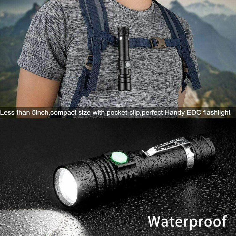 2PACK 99000000LM Super Bright LED Tactical Flashlight Rechargeable Work Light gallery