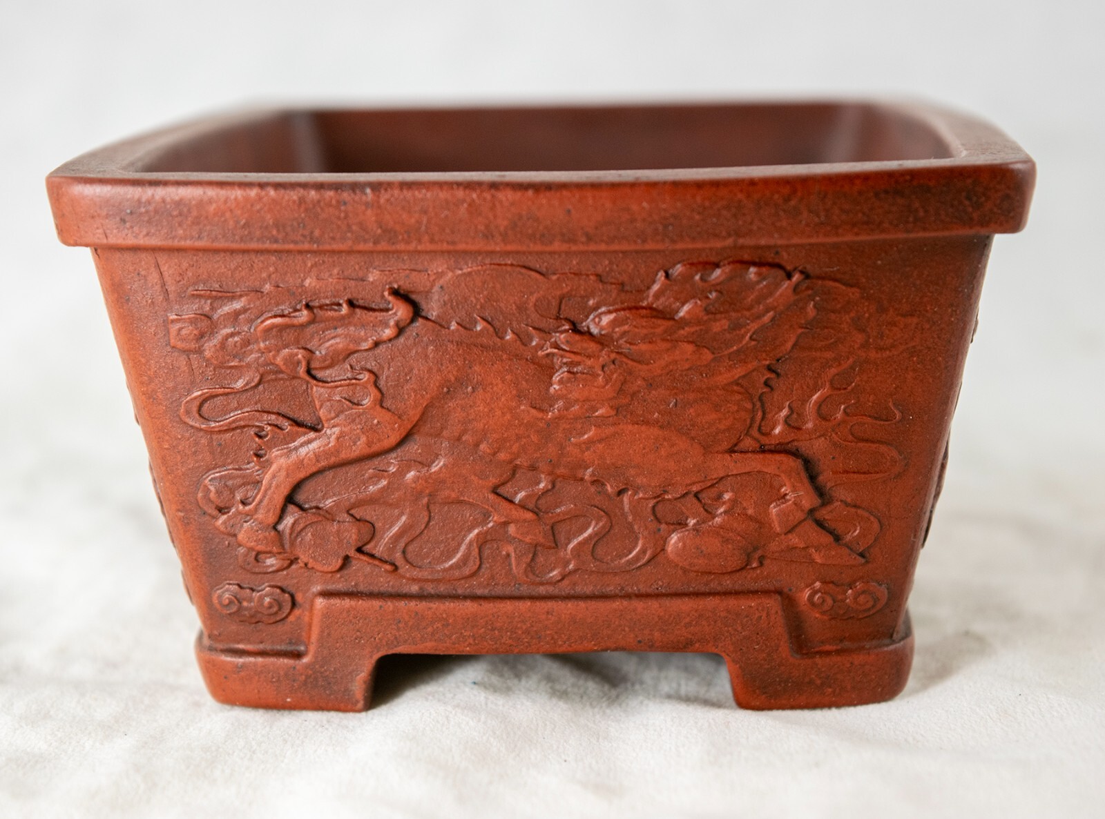 Vintage Rectangular Zisha Cactus & Succulent Bonsai Pot + Mesh 6"x 4.5"x 2.25" gallery