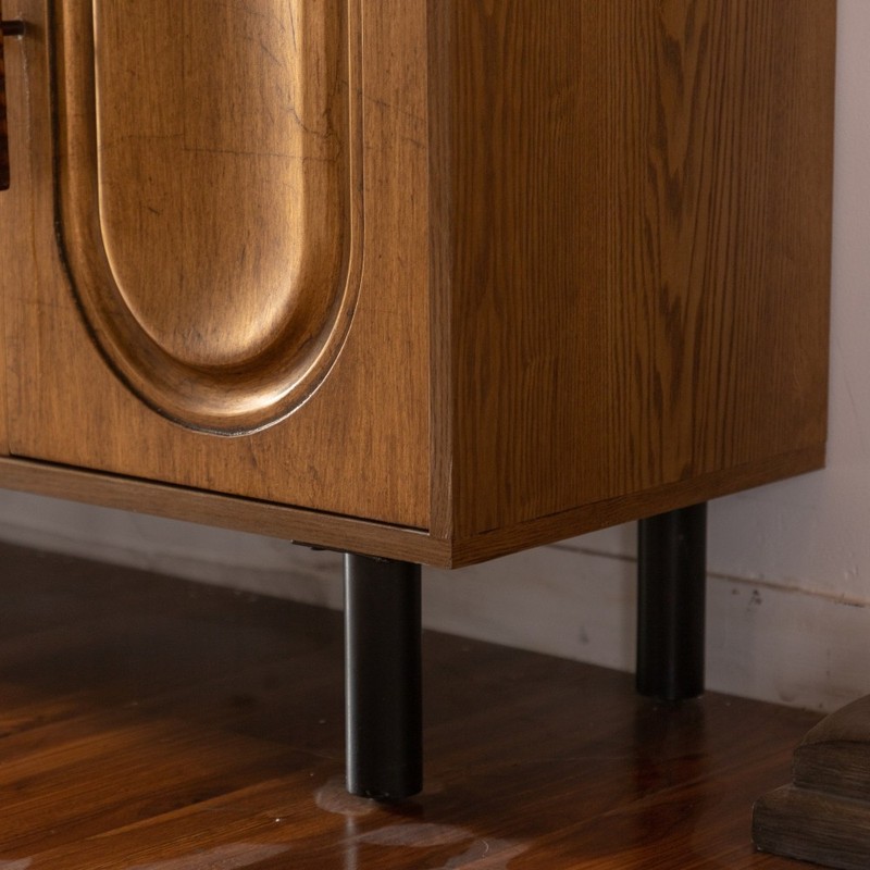 4 Door Sideboard Buffet Cabinet Solid Wood Arched Door Storage Console Table gallery