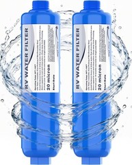 2 Pack RV Camper Inline Water Filter Marine Garden Camping Water Hose KDF Filter