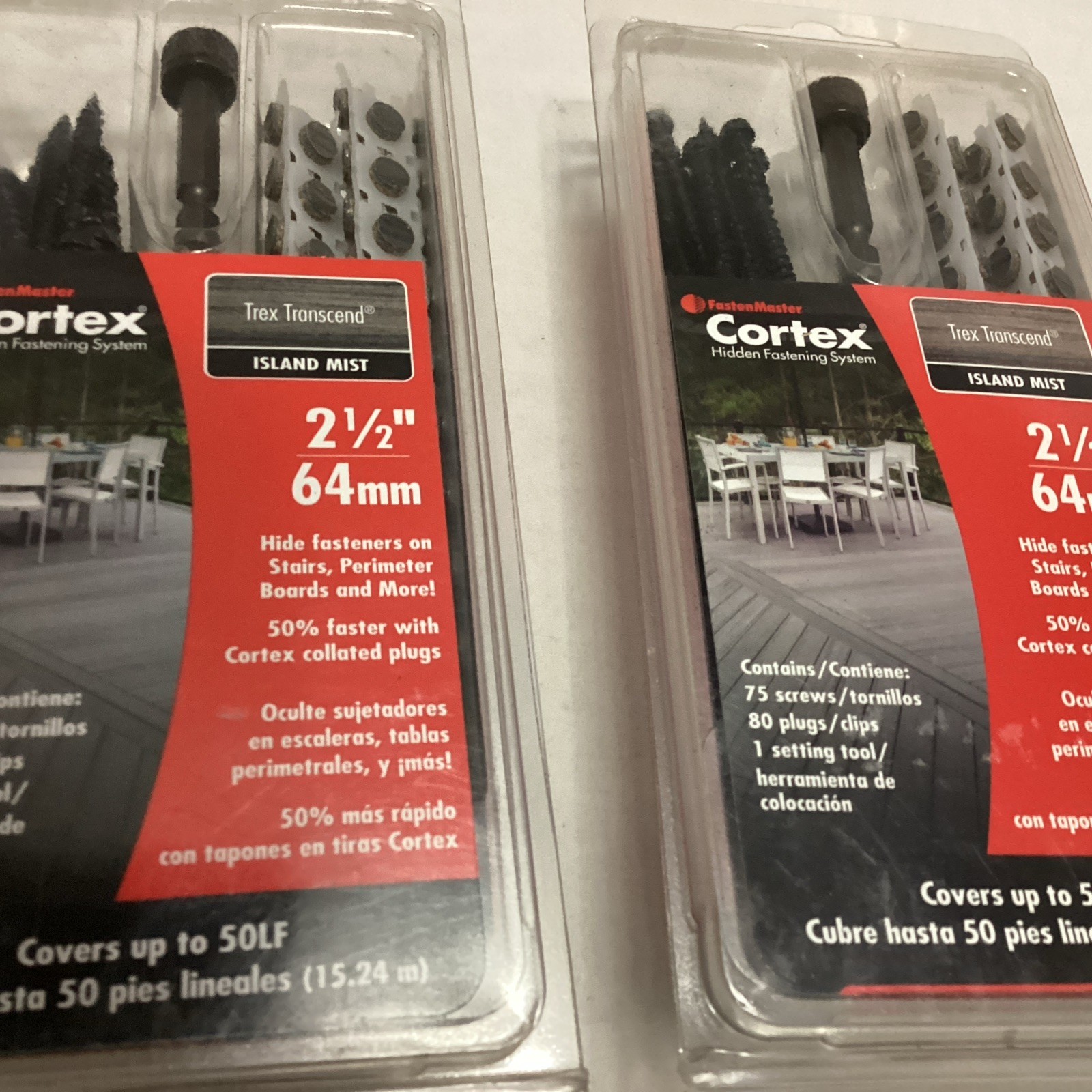 Two (2) Boxes Fastenmaster Cortex Fastening System Trex Screw & Plug Island Mist gallery