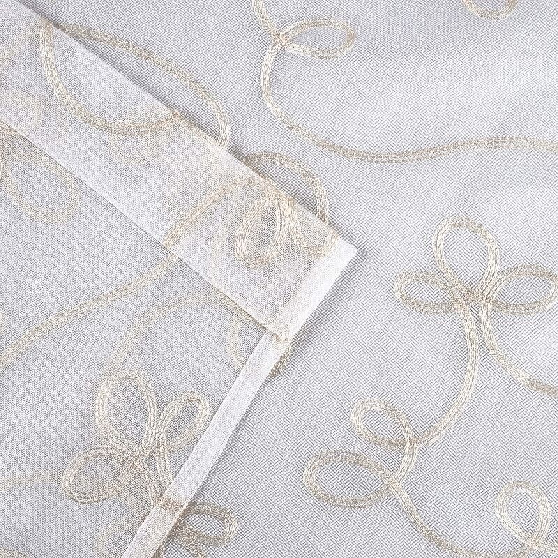 Embroidered Abstract Sheer Grommet Traditional Shrink Resistant Indoor Curtain gallery