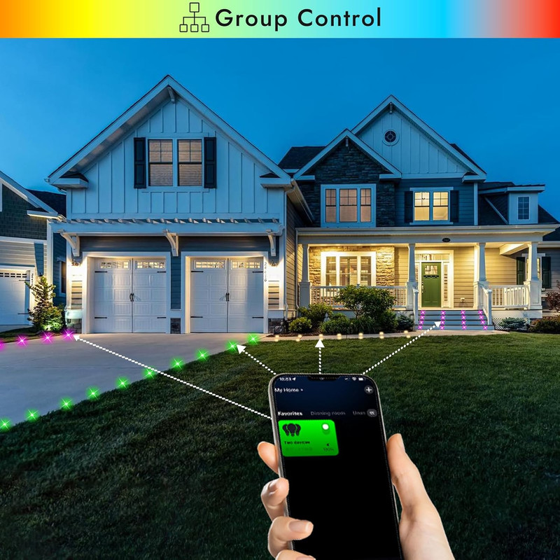 Smart Wifi Control LED Deck Lights Kit - 20 Waterproof RGBW Stair Lights gallery