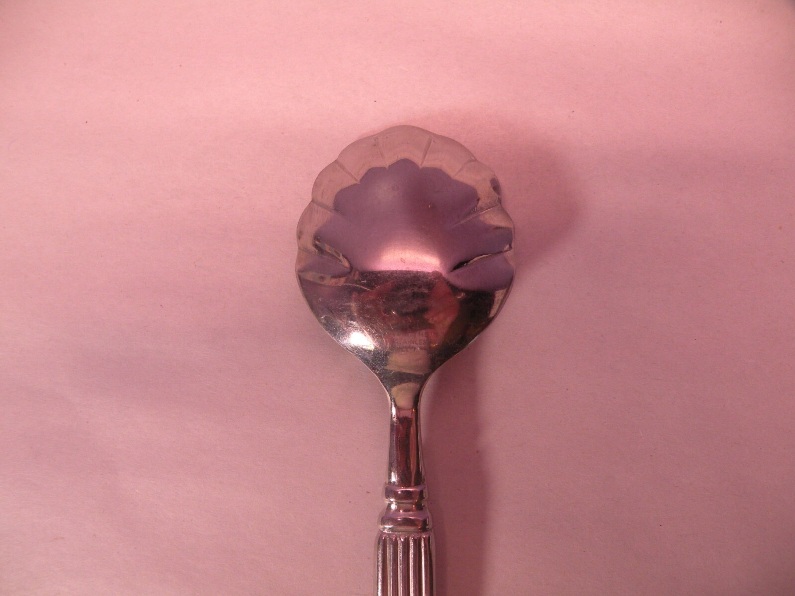 Hampton Forged Monument Sugar Shell Spoon Ribbed 18/10 Stainless Flatware GC2 gallery