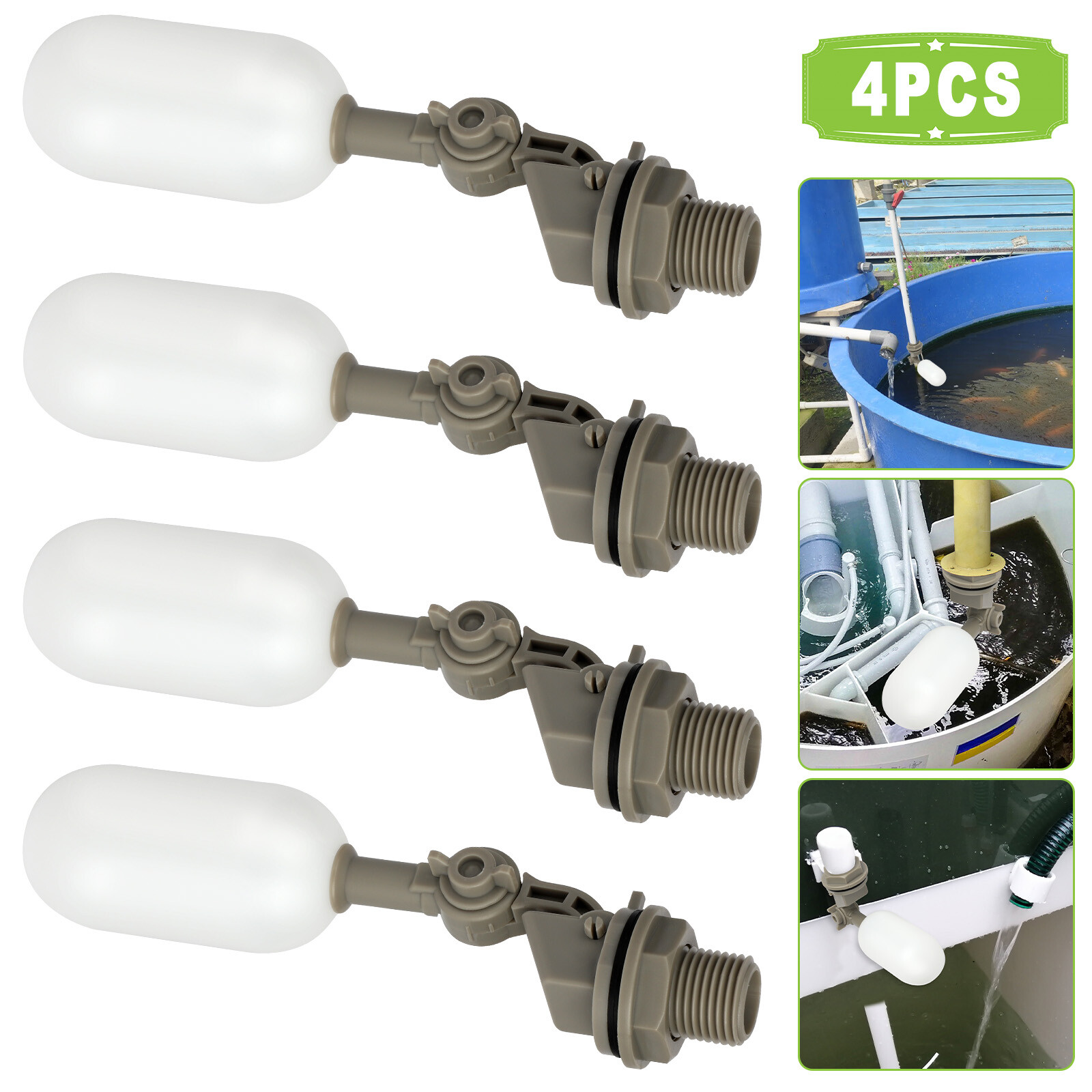 4Pcs Water Float 1/2" Automatic Shut Off Valve Quick Connctor Tank Overfill Stop gallery