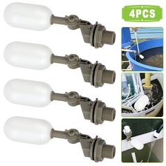 4Pcs Water Float 1/2″ Automatic Shut Off Valve Quick Connctor Tank Overfill Stop