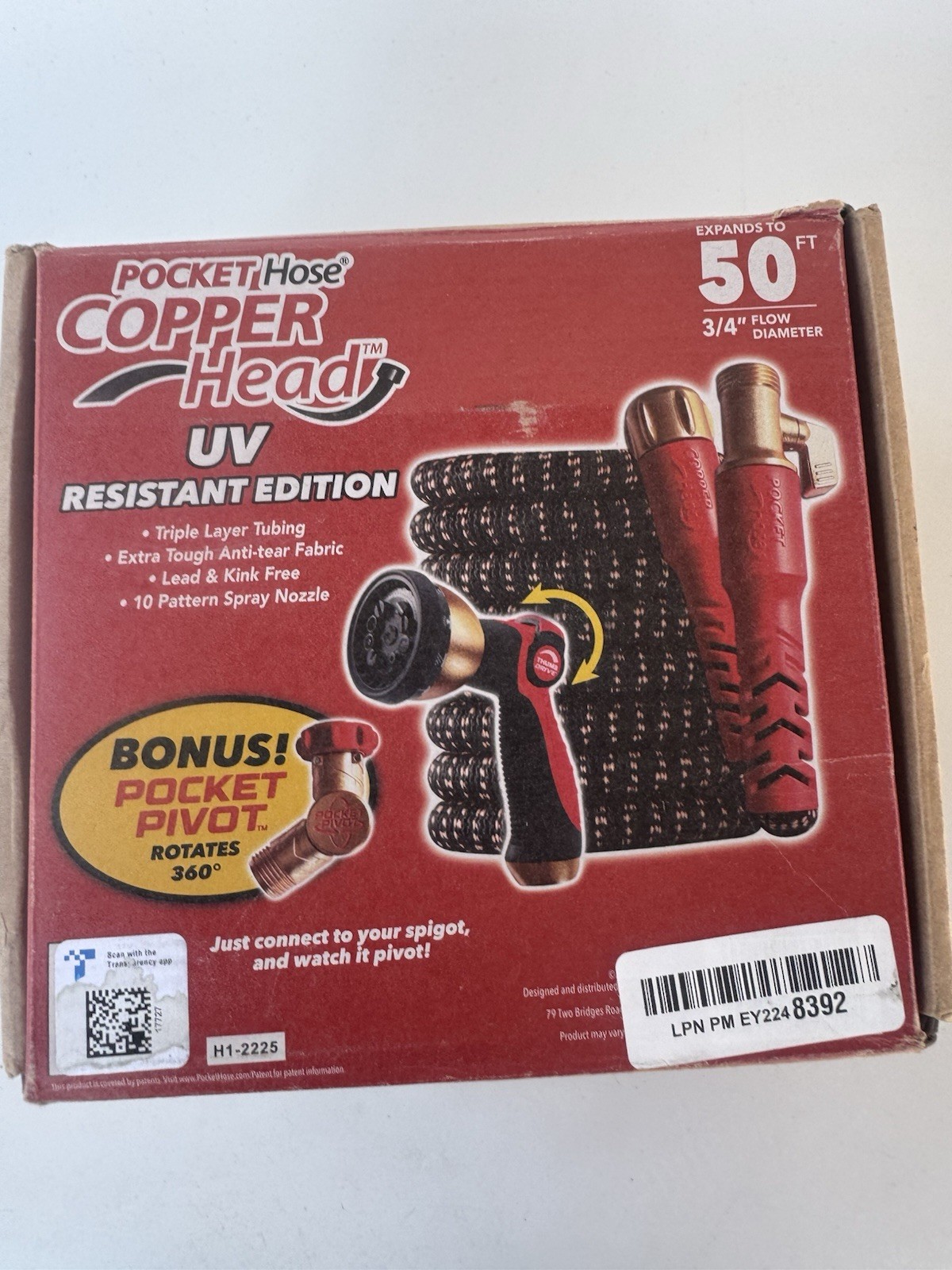 Pocket Hose Copper Head Expandable Garden Hose 50FT w/ Pocket Pivot NEW OPEN BOX gallery