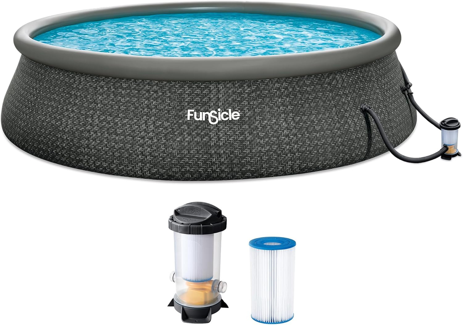 Quickset Designer 18' X 48" round above Ground Swimming Pool, with Filtraboost 1 gallery
