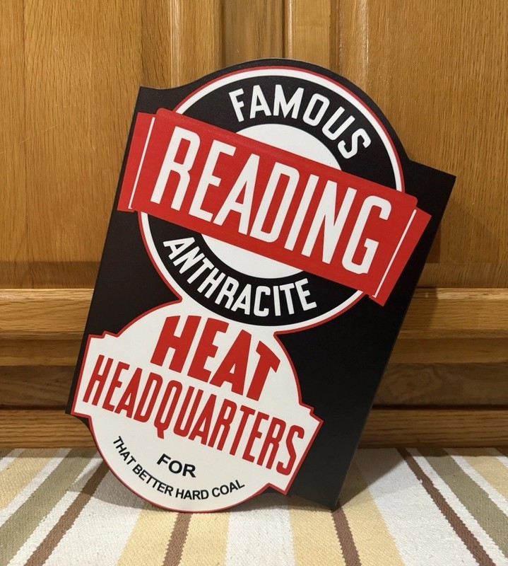 Famous Reading Anthracite Flange Sign Double Sided Coal Vintage Style Wall Decor gallery