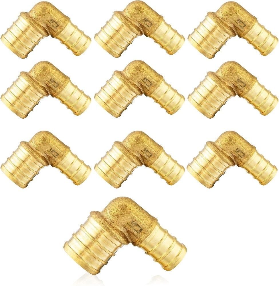 20PCS PEX 1/2" x 3/4" Pex Reducing Elbow Brass Crimp Fittings Barb LEAD FREE