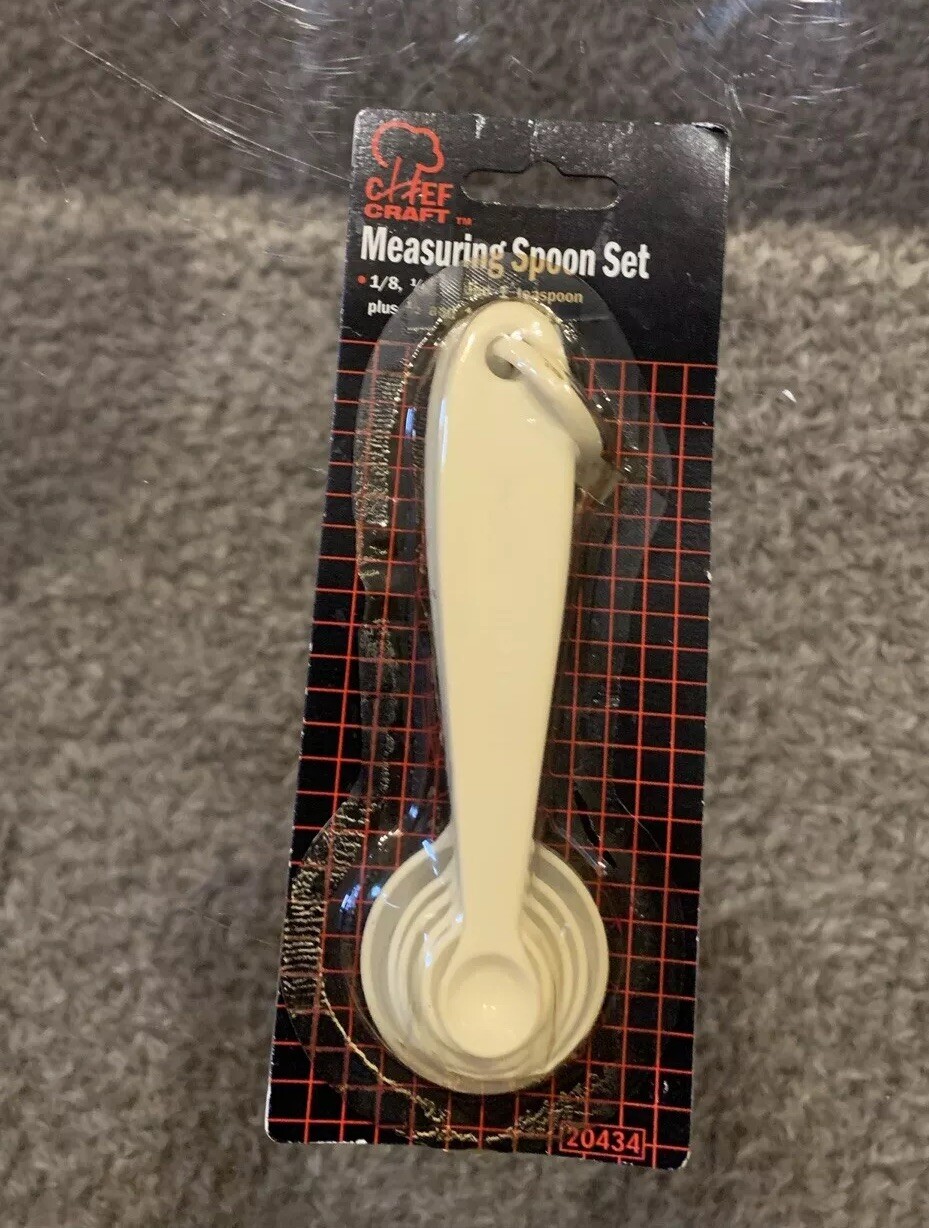 Chef Craft Measuring Spoon Set 6-Piece Plastic White NOS 1/8 To 1 TBSP #20434 gallery