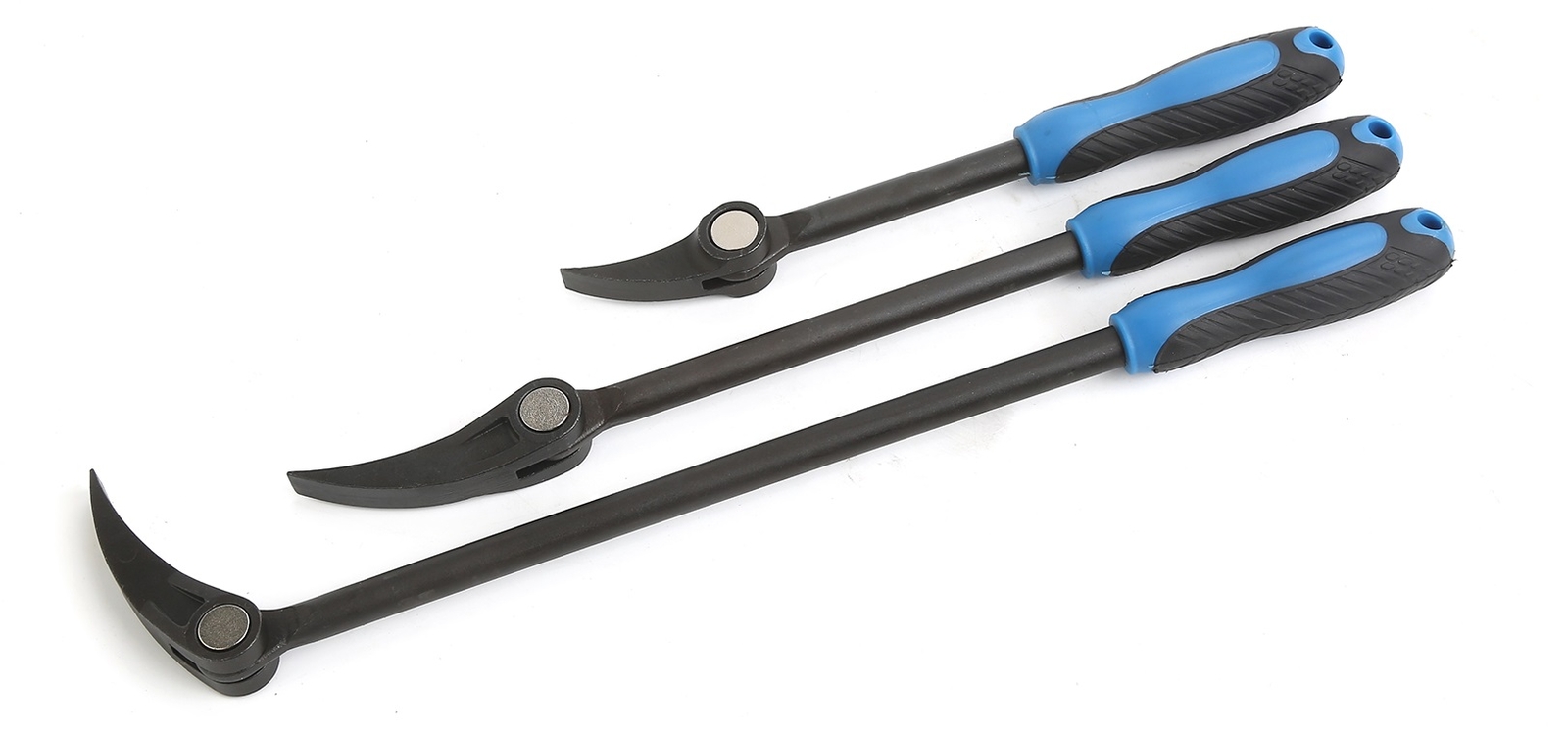 3pc 8" 12" 16" HSS Indexable Pry Bar Set, 11-Position Adjustable Angle Pry Bars gallery