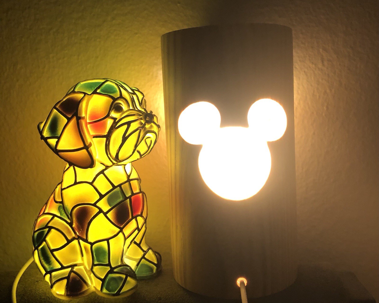 3D Dog Night Light Desk Lamp Stained Resin-Tiffany Style & Mickey Mood Light gallery