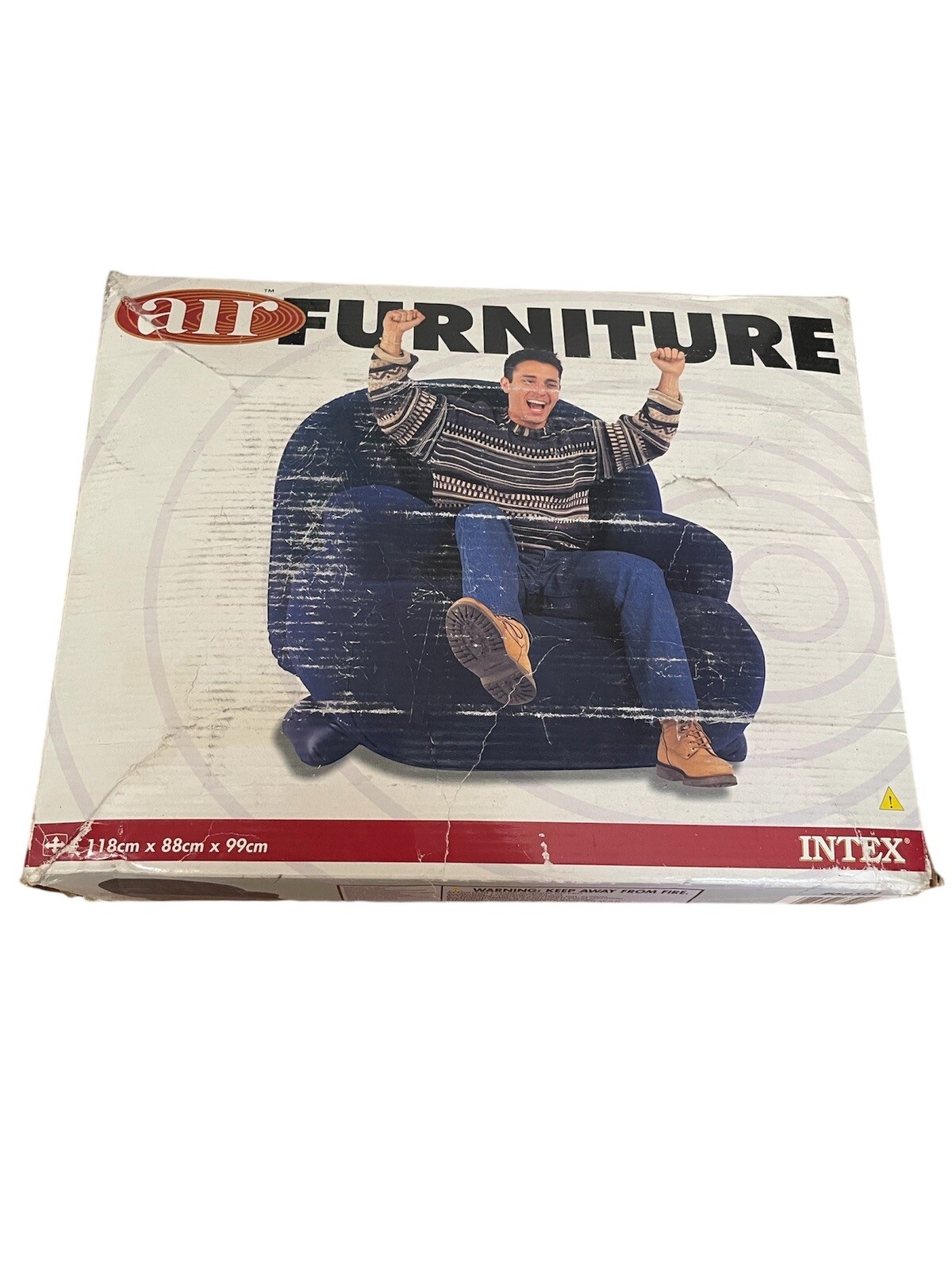 Vintage Intex Inflatable Blue Air Chair 1990s Y2K Retro Lounge Seat #68501 gallery