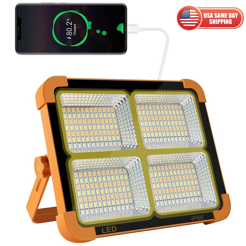 10400mAh Solar Rechargeable LED Work Light Portable Emergency Floodlight Battery gallery