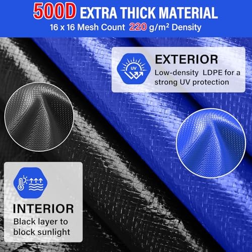 18FT Round Winter Pool Cover 500D Extra Thick Above Ground Pool Cover 18 FT gallery
