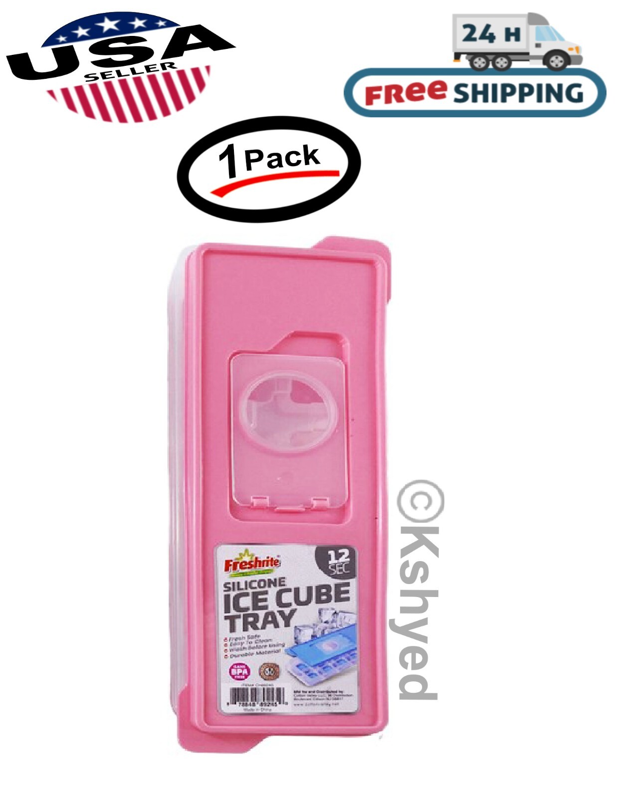 12 Molds Square Sillicone Ice Cube Tray W/Lid BPA FREE AST Color (1 Pack) - New gallery
