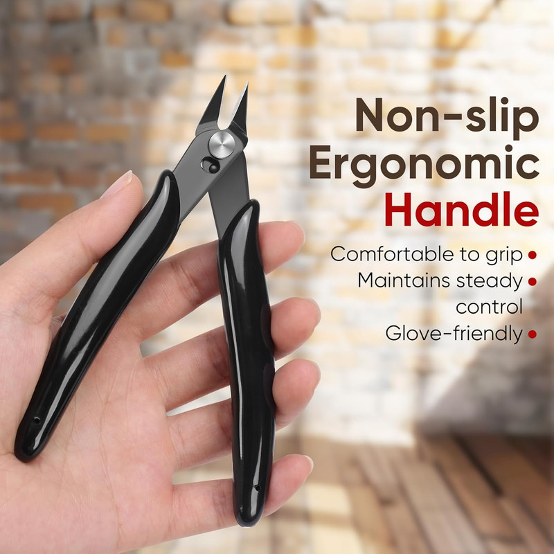 5 Inch Flush Cutters, 2 Pack Micro Wire Cutters, Sharp Zip Tie Cutter, Precision gallery