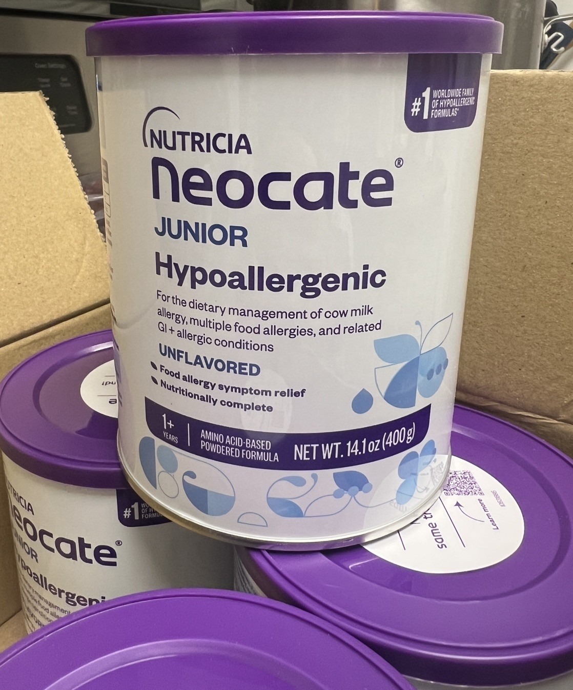 Neocate Junior Unflavored Formula 4 Cans x 14.1 Oz Exp JUN/2027 gallery