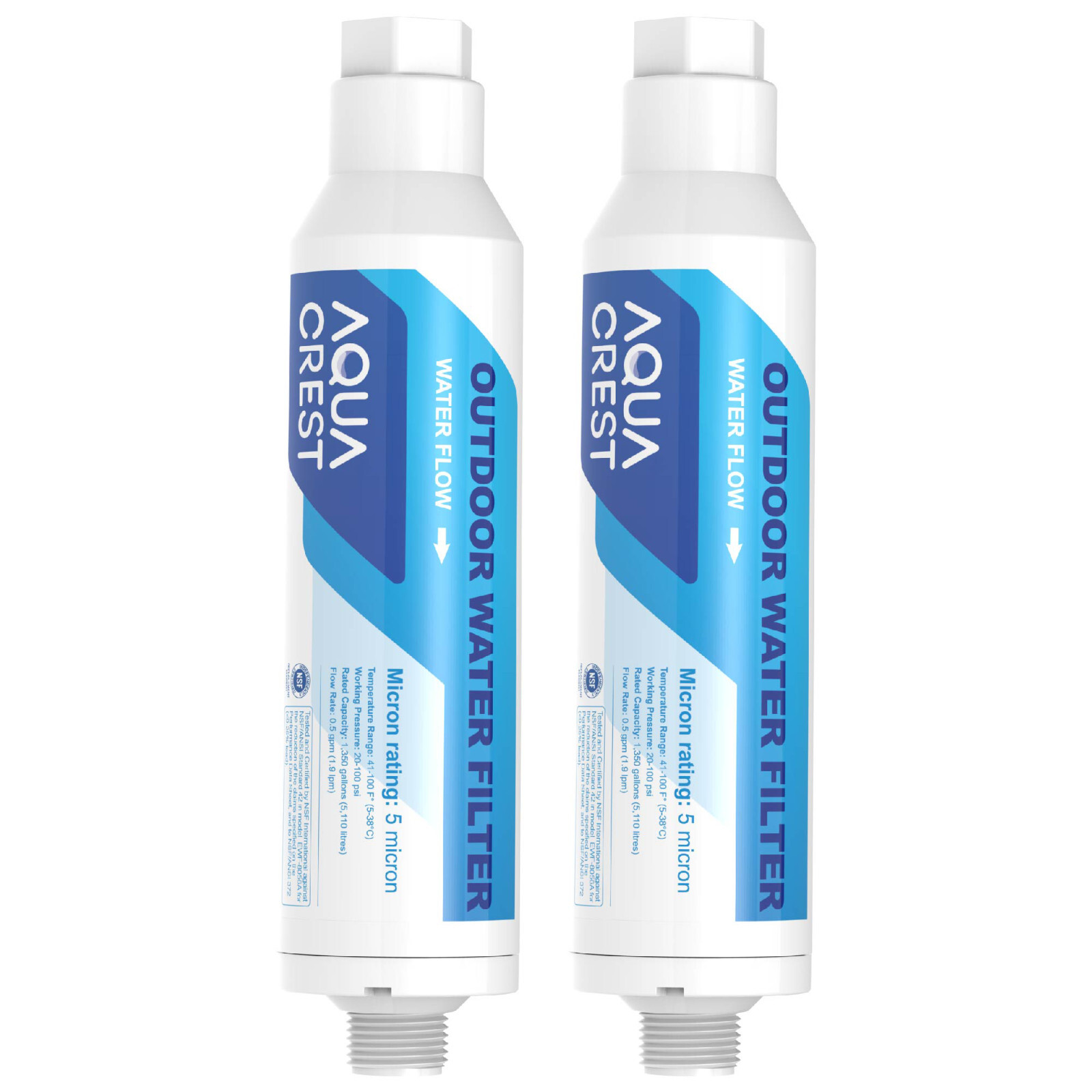 AQUA CREST Inline Water Filter,used for Car Washing&Yard Cleaning,2 Packs gallery