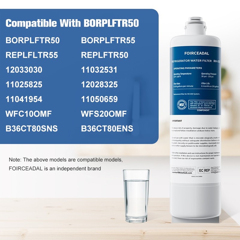 2Pieces BORPLFTR50 Replacement for Bosch Ultra Clarity Pro WFC100MF Water Filter gallery