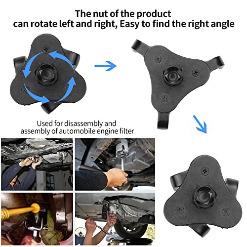 Adjustable Oil Filter Wrench Universal Use for 2-1/2 inch Single Item - Black gallery