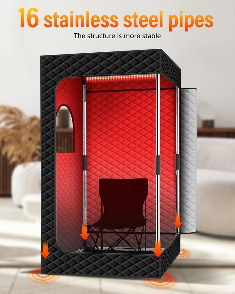 Portable Infrared Steam Sauna Tent for Home - 3L Steamer, 9 Temp Levels, Timer, gallery