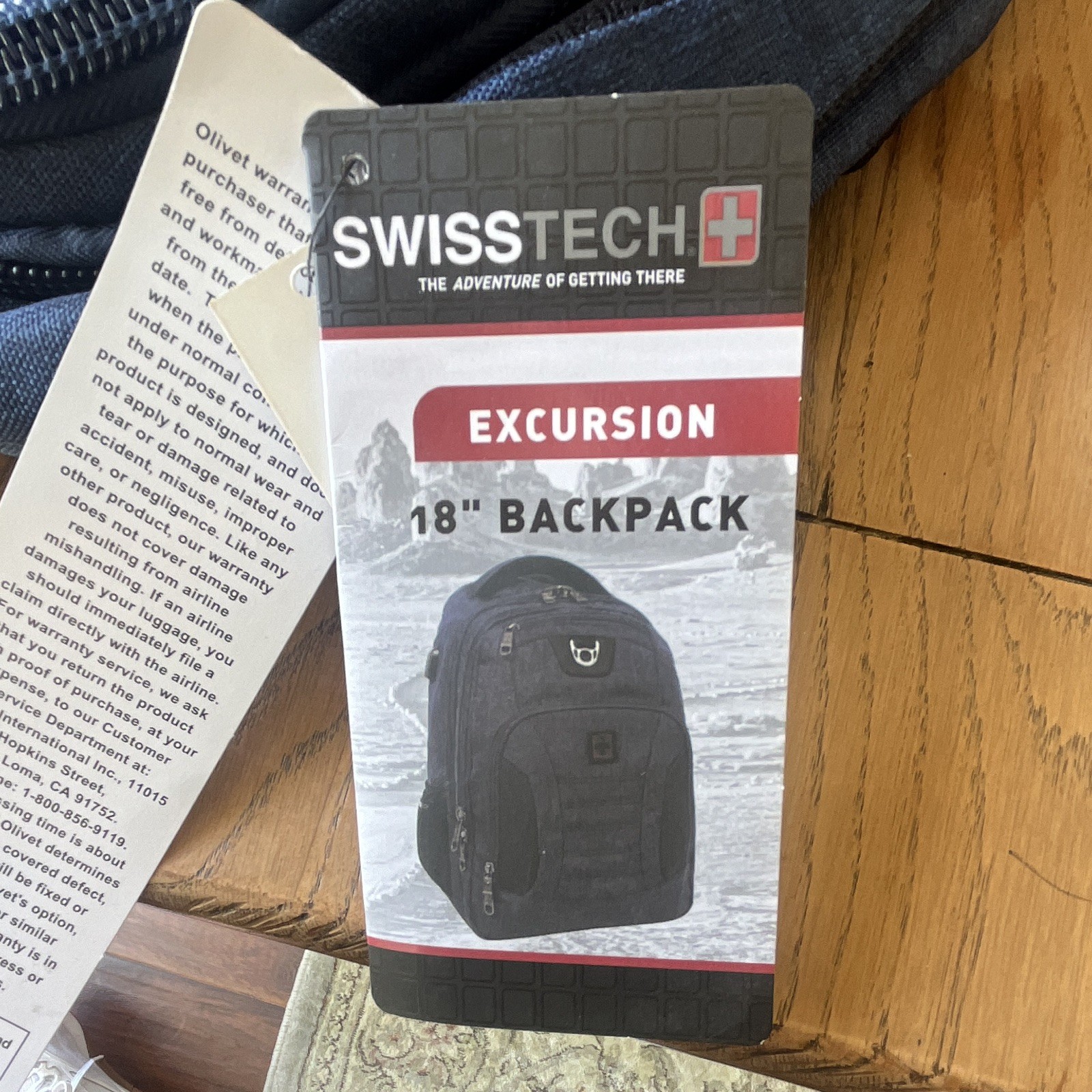 SWISSTECH Excursion 18" Backpack, Zip Closure, Blue/Black Unisex Adults 3