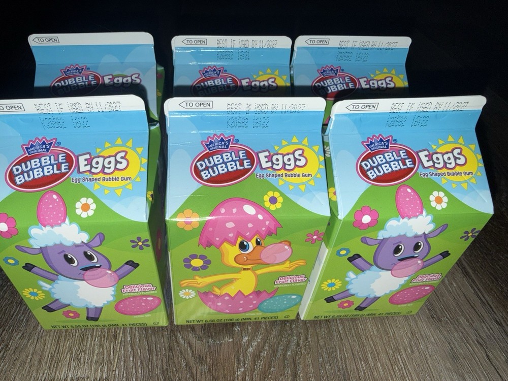 Dubble Bubble ~ Gum Eggs Easter 6.58 oz Each, 6-Carton Boxes ~ 11/2027