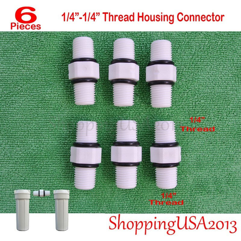 6X 1/4" Dual Thread Male Fitting Connector RO Housing Water Filter Under Sink gallery