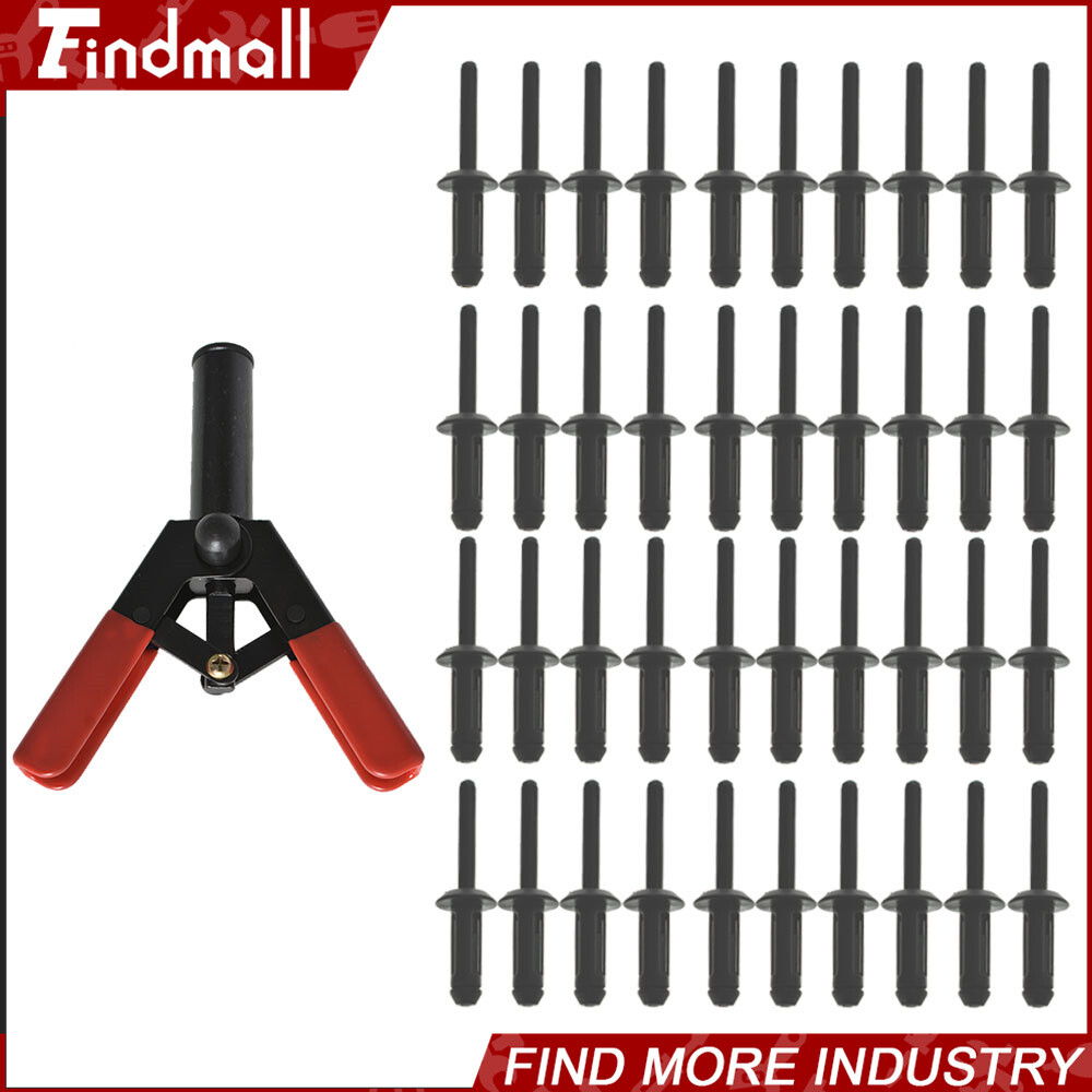Findmall 41 Pack Assorted Plastic Riveter Rivet Gun Set Hand Tool W/ 40 Rivets gallery