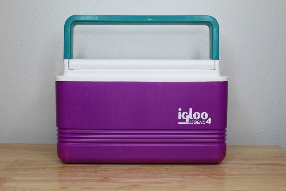 Igloo Legend 4 Cooler – Purple/Teal – Vintage 1995 Lunch Cooler – Hard Shell