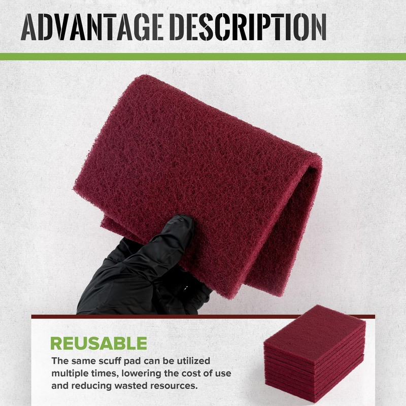 6" x 9" Maroon General Purpose Scuff Pads,10 Pack Abrasive Pads for Automotiv... gallery