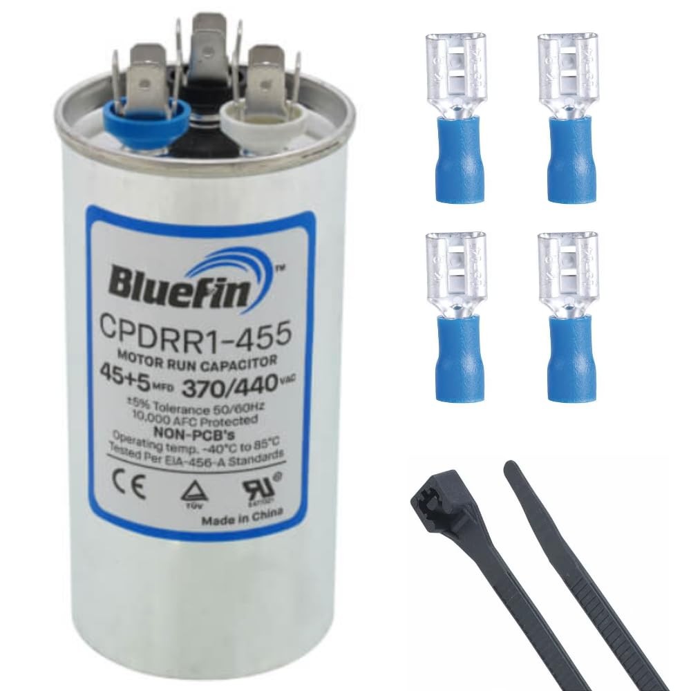 AC Capacitor 45/5 MFD 370/440V Kit | Round Dual Run for HVAC Air gallery