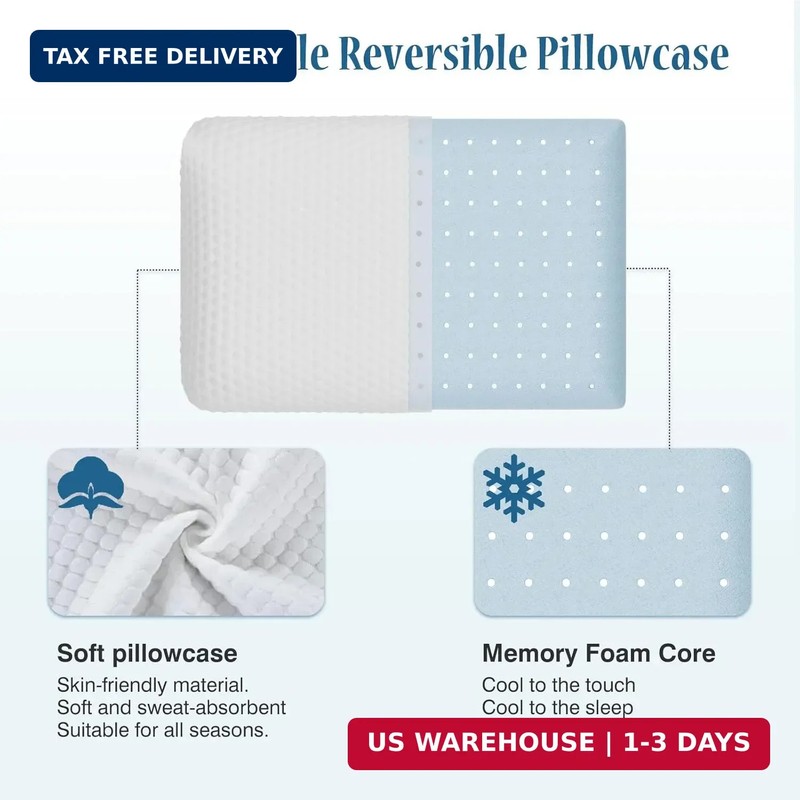 OLIXIS Memory Foam Pillows for Sleeping,1 Pack Queen Size Bed Pillows for Adults gallery
