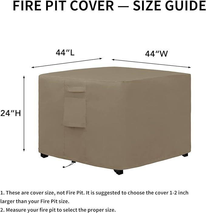 Outdoor Fire Pit Cover, Round/Square/Rectangular Waterproof & Weatherproof Cover gallery