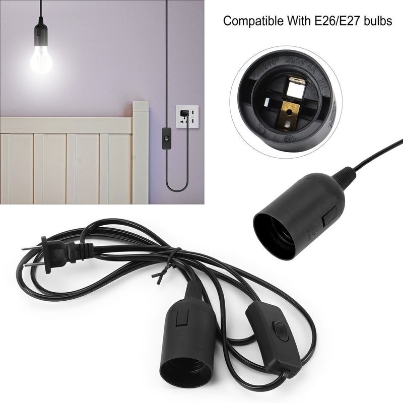 E26/E27 Extension Hanging Lantern Pendant Lamp Cord Light Bulbs Socket w/ Switch gallery