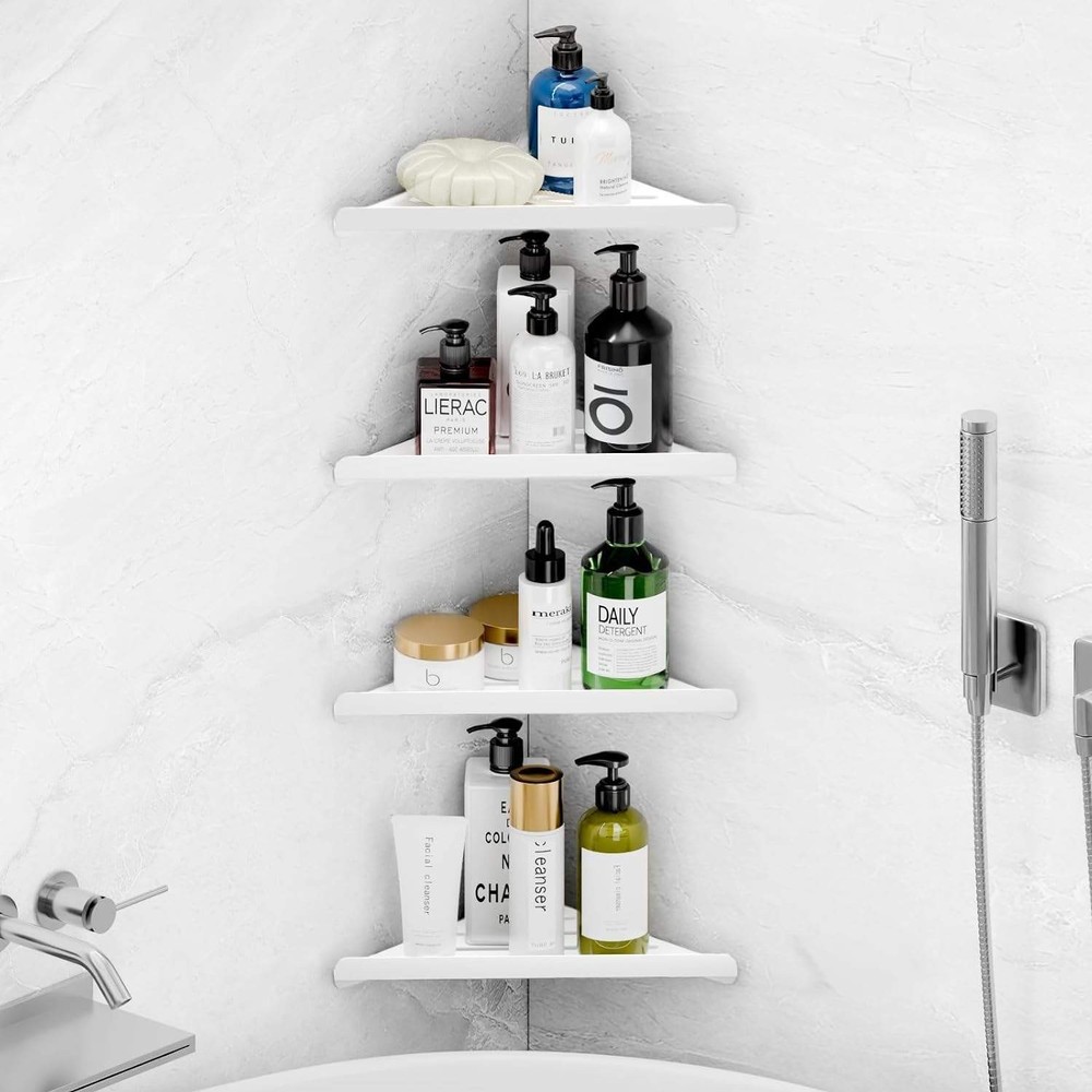 Shower Caddy, 4 Pack Bathroom Corner Shelf, Triangle Shelf Storage for Bathroom