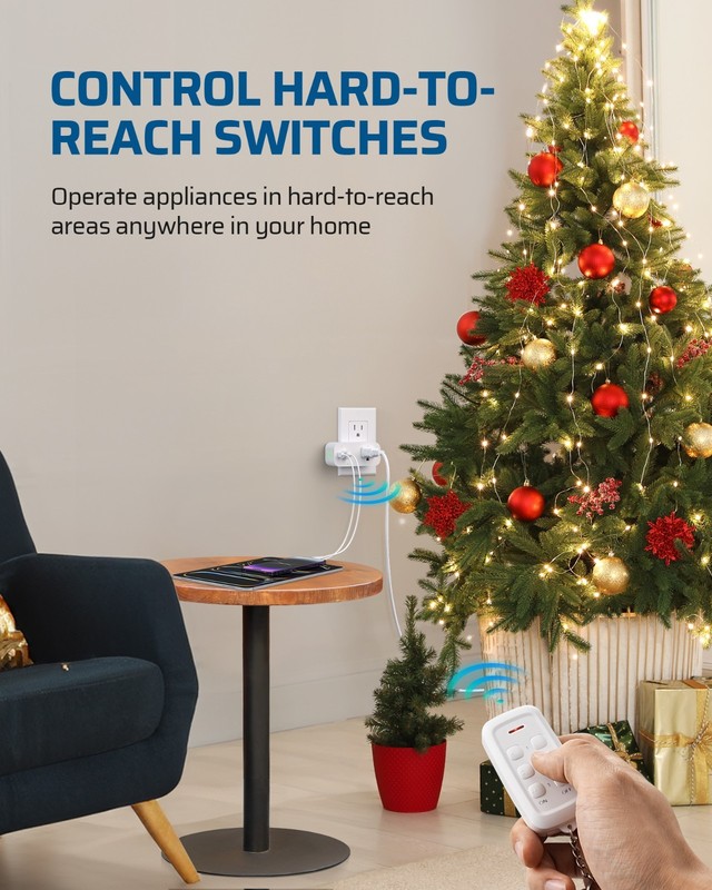 DEWENWILS Wireless Remote Control Outlet, 125V 15A 1875W, USB-A+C & AC Outlet gallery
