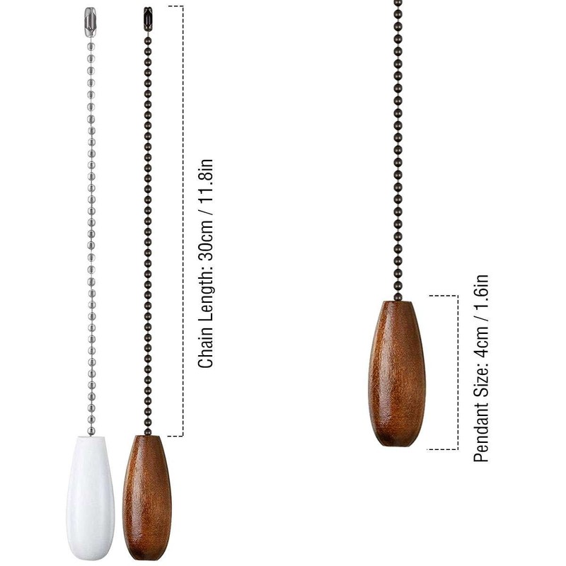 1/2/4Pcs Ceiling Fan & Light Pull Chain Extension w/ Connectors - Cuttable Chain gallery