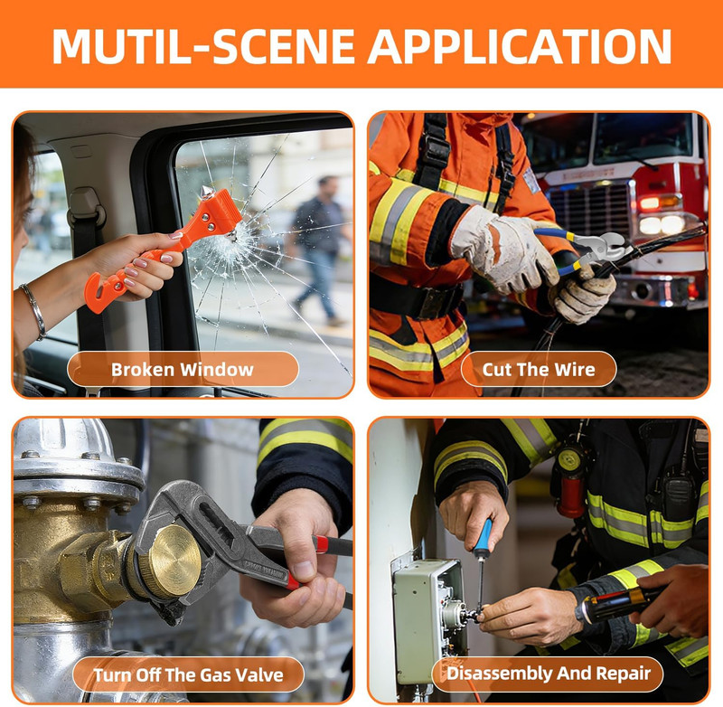 4Pack Firefighter Tools Heavy Duty, Fireman Gear Equipment Accessories for Emerg gallery