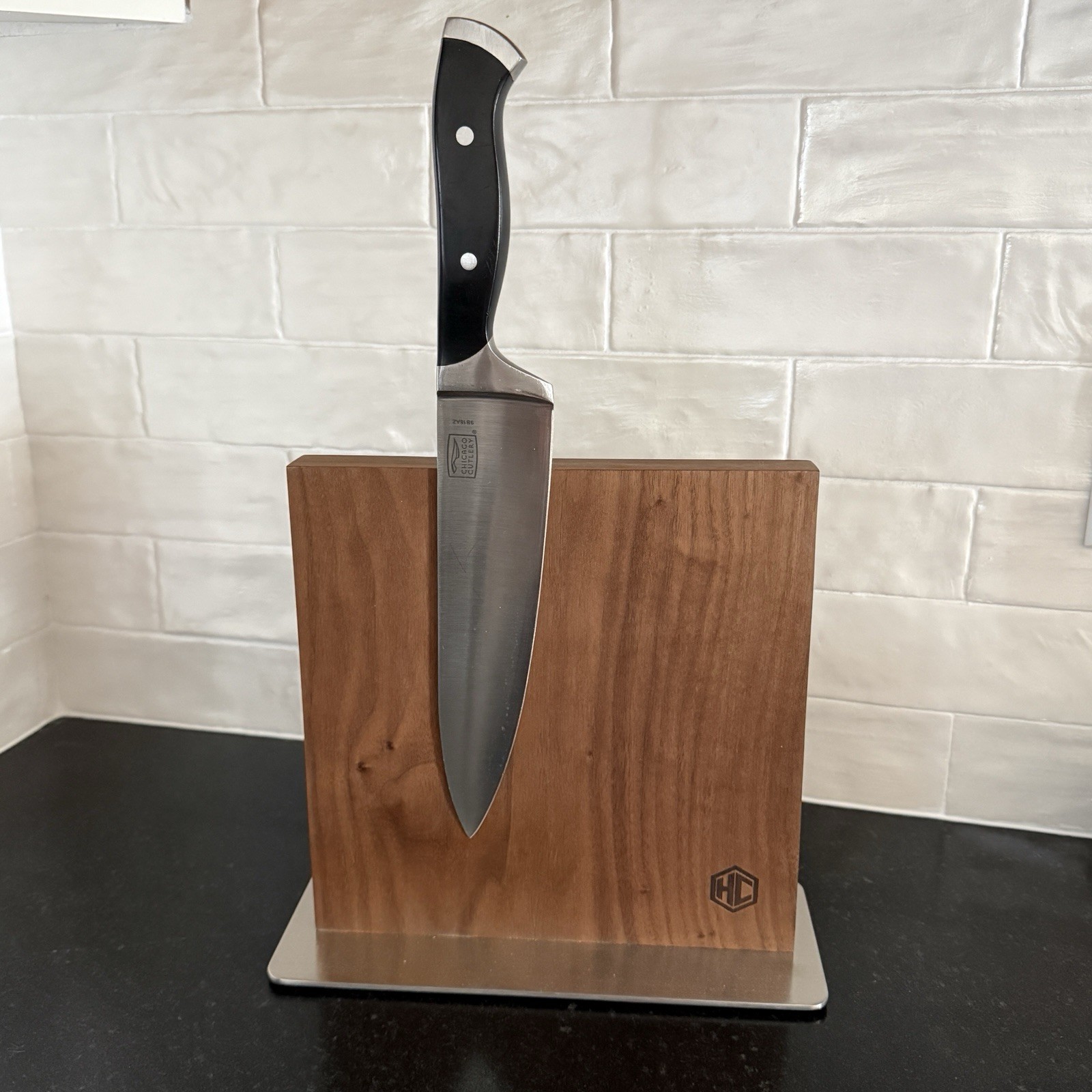 HEXCLAD Magnetic Walnut Knife Block Holder Open Box (Knife Not Included) gallery